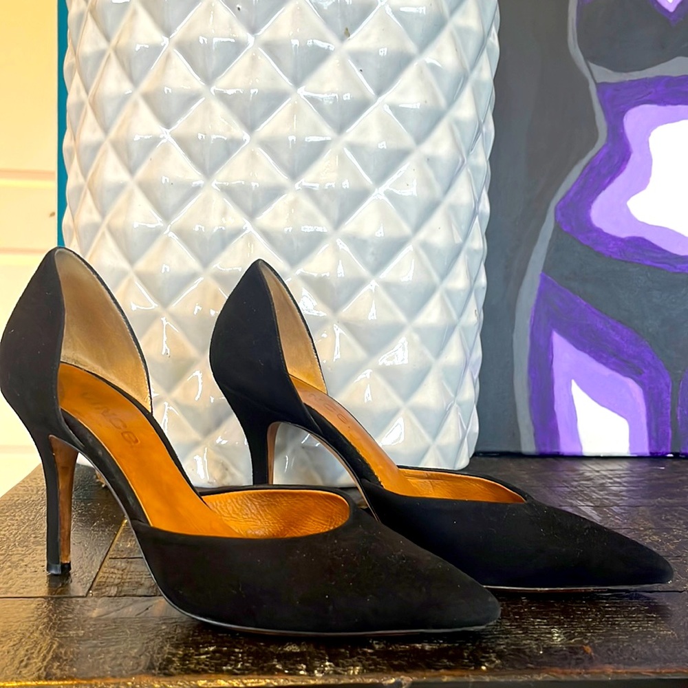 Vince Paulette Suede D'Orsay Pump.